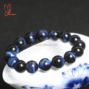 <span class=keywords><strong>Bracelet</strong></span> extensible en pierre naturelle œil de tigre <span class=keywords><strong>bleu</strong></span>, pierre de confiance, cristal de guérison, <span class=keywords><strong>bracelet</strong></span> perlé élastique avec carte d'information, unisexe - Product Image 4