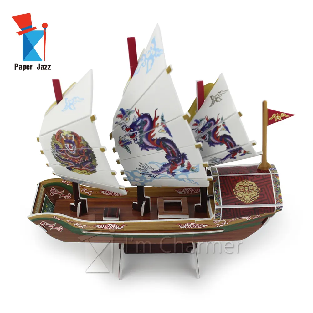 Exhibition Gifts Self Assembling Toys 3D Paper Model Ships Puzzle Game For Kids