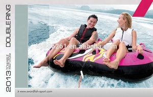 Two Riders <strong>Towable</strong> &amp; Inflatable Surfing Boat Tube Double Ring Water <strong>Towable</strong> Tube - Product Image 3