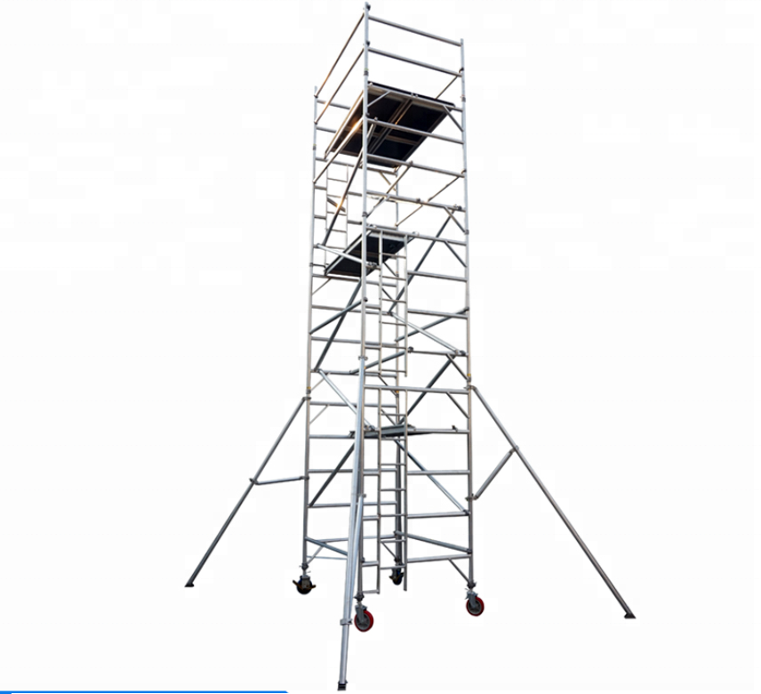 8M Height Aluminum Mobile Scaffold Tower with 8 Inch Castor Wheel
