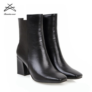 2018 scarpe stivaletti in <span class=keywords><strong>pelle</strong></span> PU tacco alto di ultimo design donna vendita calda - Product Image 4