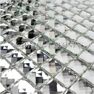 Diamant Mosaïque 13 Facettes En Argent Miroir Carreaux de Verre