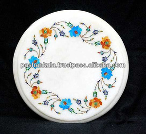 Haut de Table en marbre blanc Turquoise, offre spéciale - Product Image 1