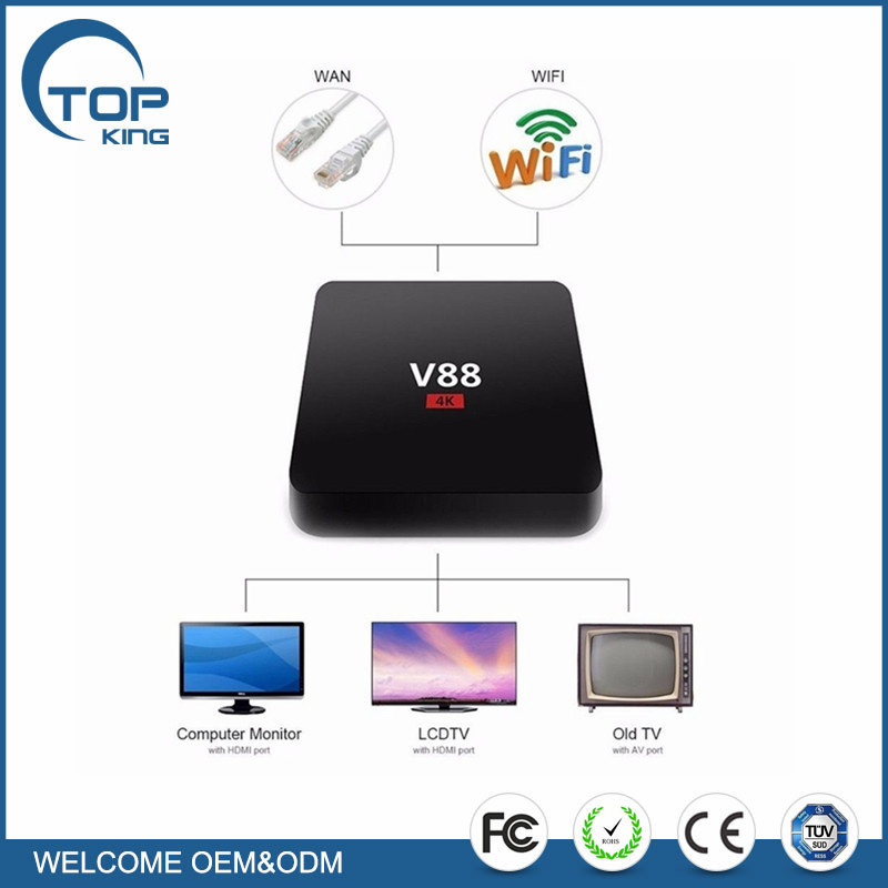 2017 moins cher V88 4 K Android 5.1 Smart TV Box Rockchip RK3229 1G/8G WiFi Plein Chargé Kodi 16.1