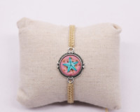 Bracelet tressé en forme d'étoile de mer, bijou de poignet, en corde noir, vœux porte-bonheur, grande taille, dernier design