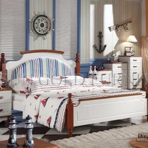 New Italian home wooden kids single bed children bedroom furniture set
