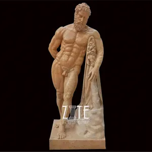 Design classico Marmo Hercules Statue a Grandezza naturale Greco