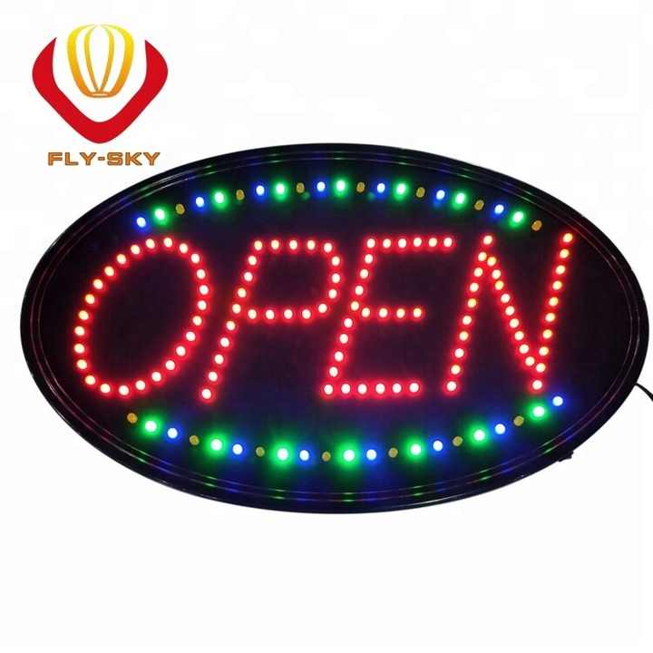 Large LED Open Sign Neon Bright for Restaurant Bar Club Shop Store Business  Oval