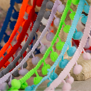 Coloré <span class=keywords><strong>MINI</strong></span> <span class=keywords><strong>pompon</strong></span> gland frange garniture <span class=keywords><strong>pompon</strong></span> dentelle garniture pour oreiller décoration frange - Product Image 5