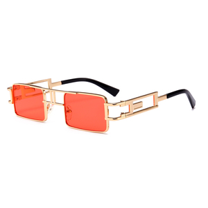 <span class=keywords><strong>Gafas</strong></span> de Sol <span class=keywords><strong>Rectangulares</strong></span> para Hombre, Estilo Steampunk, Marco Metálico Dorado, Negro y Rojo, Parte Superior Plana, <span class=keywords><strong>Gafas</strong></span> de Sol Cuadradas para Mujer, Moda 2019, Estilo Cool para Hombre - Product Image 5