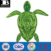 Raft gonflable géant en PVC en forme de tortue de mer de 9 pieds pour enfants et adultes, activités aquatiques estivales avec coutures renforcées