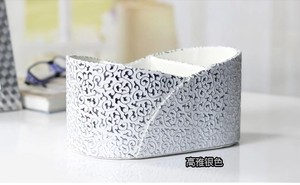 3 fente ovale en bois cosmétiques maquillage organisateur de bureau en cuir boîte de rangement maison menues <span class=keywords><strong>dépenses</strong></span> - Product Image 3