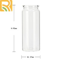 Vente en gros d'usine, pot en verre transparent personnalisé avec couvercle en liège, 37 mm, 90 mm, 70 ml, bouteille de stockage en verre spéciale pour l'emballage du safran