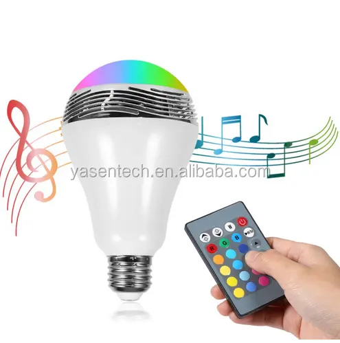 E27 10W RGB light bulb speaker Color Adjustable wireless Speaker Music Lights Bulb With RF 24key Remote Control