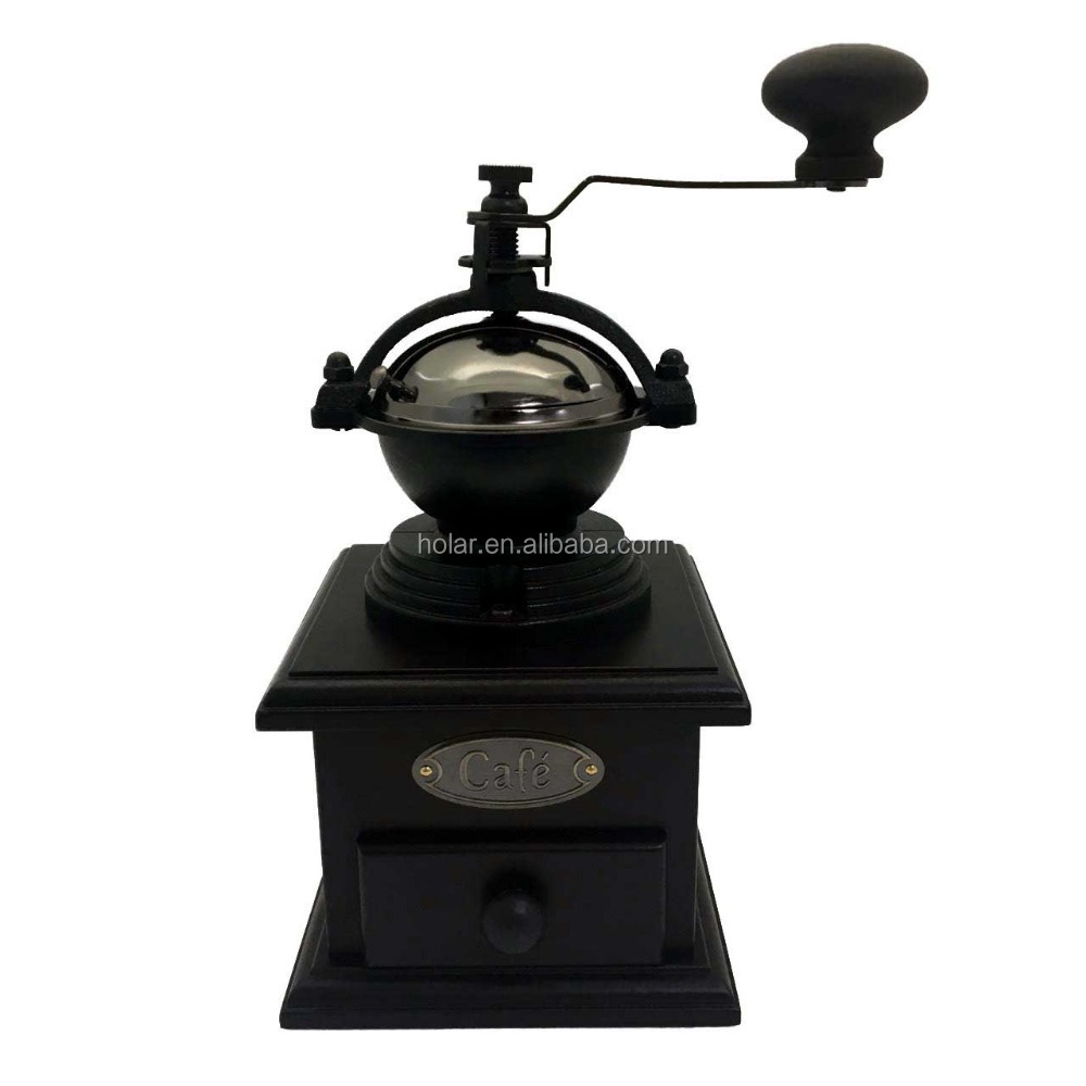 Moulin à Café Manuel Vintage En Fonte Et Bois - Broyage Réglable, Style Classique Pour Café Frais Et Épices Moulin à Café Manuel Vintage En Fonte Et Bois - Broyage Réglable, Style Classique Pour Café Frais Et Épices