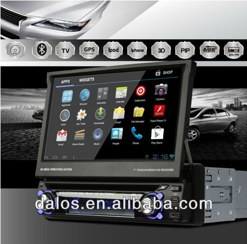 1 din 7-дюймовый одноместный автомобиля гама dvd с gps-функции andriod 4.0 1 din dvd-плеер автомобиля