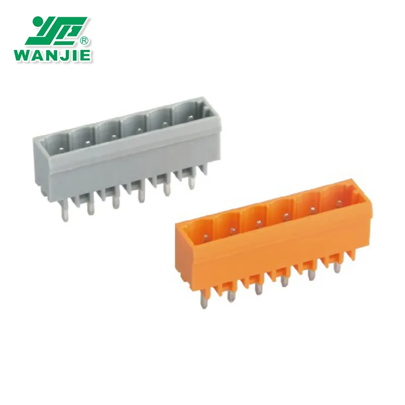 Wanjie 5.0mm pitch 2-24 poles male header with preceding ground contact for inverter WJ0402-01