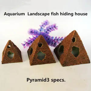 Grosir akuarium piramida-Hotsale Dekorasi Ornamen Akuarium Tangki Ikan Piramida Simulasi Mesir Kuno Polyresin