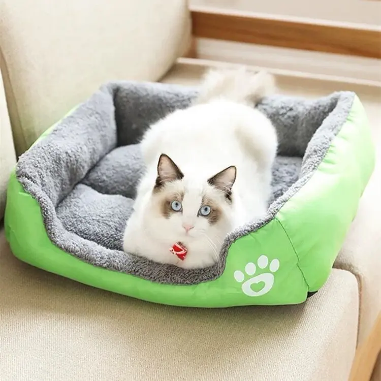 Heyri-cama de algodón suave para mascotas, cojín acolchado de varios colores para cachorros y gatos, para invierno, venta al por mayor