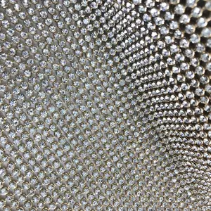 Bling Bling Metal Base Heat Transfer Crystal Mesh Trimming Roll Hotfix Rhinestone Sheet For Clothes