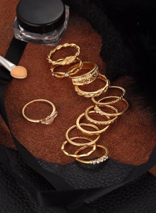 Модный набор золотых колец средней длины оптом NS2018036 - Product Image 2
