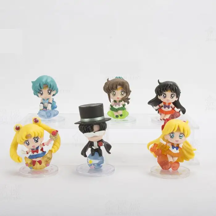 Anime figurine Wholesale 6 pcs/set Cartoon mini figure dolls Q version cute cake ornaments Collectible Model Toy