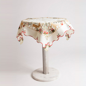 Haute qualité <span class=keywords><strong>table</strong></span> <span class=keywords><strong>de</strong></span> noël avec broderie et cutwork évider nappe - Product Image 5