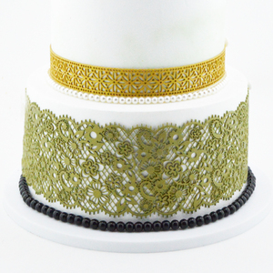 Tapis en dentelle Silicone Fondant rose, 1 pièce, décoration de gâteau, moule de fleurs, lacets en relief, outils d'artisanat du sucre - Product Image 1
