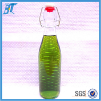 Bouteille en verre vide de 500 ml (17 oz) pour liqueur avec bouchons hermétiques en caoutchouc