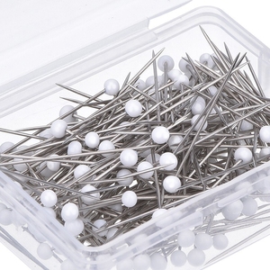 Goupilles <span class=keywords><strong>à</strong></span> <span class=keywords><strong>tête</strong></span> en <span class=keywords><strong>verre</strong></span>, boîte en plastique, lot <span class=keywords><strong>de</strong></span> 100 pièces, livraison gratuite - Product Image 1