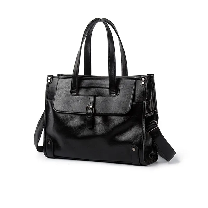 Men's PU Leather Briefcase Bag Fashion Business Handbag Laptop Large Capacity Tote Shoulder Bags