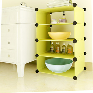 Cube DIY Modular Storage Rack Closet Organizer <strong>Bathroom</strong> <strong>Plastic</strong> <strong>Cabinet</strong> for Laundry - Product Image 2