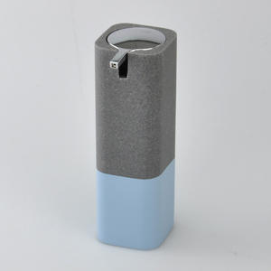 Dispensador de loción en forma de cilindro redondo de poliresina de color azul - Product Image 2