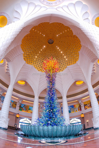 Lustre d'art <span class=keywords><strong>en</strong></span> verre soufflé à la main multicolore Chihuly fait sur mesure pour pendentif de décoration suspendu au plafond pour hall d'hôtel de Dubaï - Product Image 3