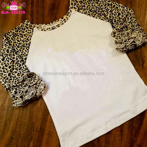 Abbigliamento bambino Glassa Dell'increspatura Raglan <span class=keywords><strong>T</strong></span>-<span class=keywords><strong>Shirt</strong></span> Per Bambini Boutique di Abbigliamento Delle Ragazze 3/4 Del Leopardo Del Manicotto Dell'increspatura Raglan Camicia - Product Image 1