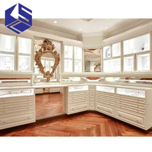 Jewellery shop wooden display counter design for shop decoration