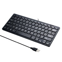 78 Key UK Mini Ukuran Kecil Tipis Baru Kompak USB Keyboard Ergonomis Berkabel untuk Tablet PC Laptop