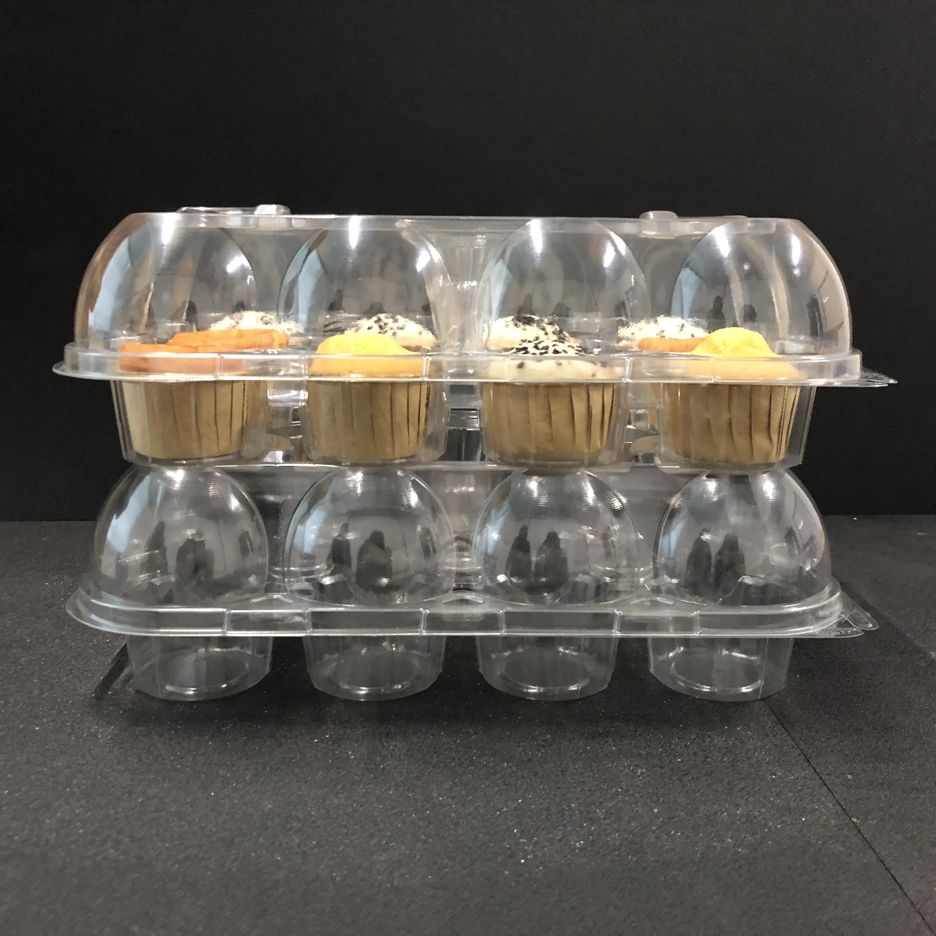 Hot Sale Cupcake Container Kunststoff Einweg Clear Cake Box Easica rtoonreeze oder Carry Along Kids Food PET Cupcake Cup Blister