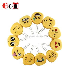 Style chaude <span class=keywords><strong>en</strong></span> peluche zéro portefeuille visage souriant sac <span class=keywords><strong>qq</strong></span> expression pièce clé sac emoji portefeuille peluche jouet - Product Image 1