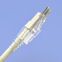 Conector RJ45 8P8C de Paso con Cubierta de Bloqueo, Conector UTP RJ45 Cat6