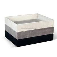 Plateau à bijoux moderne en velours décoratif coloré et pas cher, en MDF argenté, 26x21x4.5cm