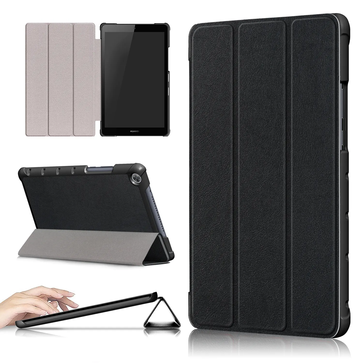 tri-fold pu leather case for Huawei mediapad M5 lite 8.0 tablet,for M5 8 Inch JDN2-AL00 JDN2-W09 cover