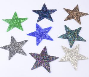 Hotfix Colour Beaded 7cm <strong>Star</strong> <strong>Design</strong> With Crystal Iron on Patches for Clothes Decoration - Product Image 1