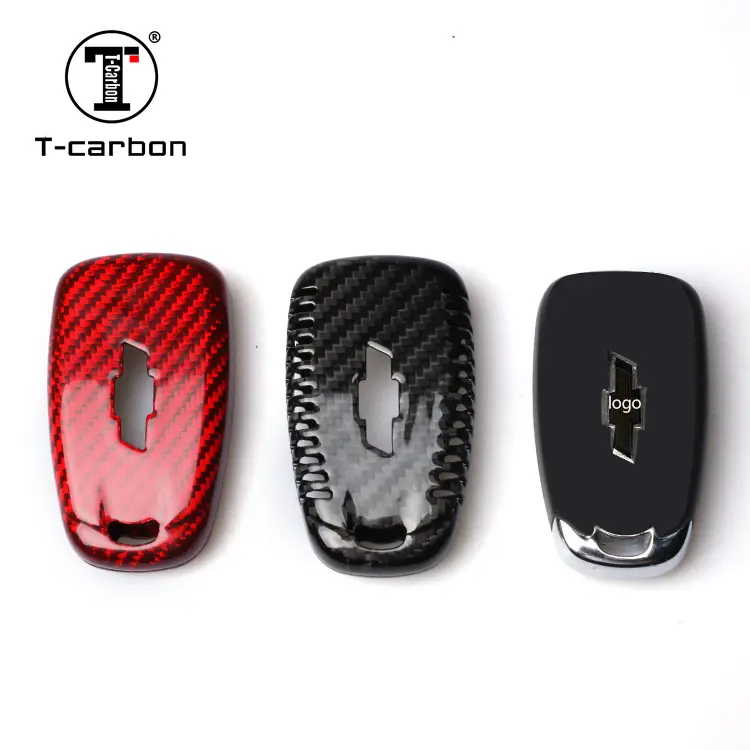 T-Carbon Carbon Fiber Auto Sleutel Cover Case Voor Chevrolet Sleutel Afstandsbediening Cover Chevy Camaro Cruze Malibu 2017