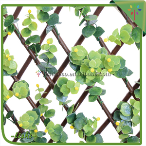 Diseño A Medida económica buen precio de hoja de Tela Artificial valla tipo de <span class=keywords><strong>planta</strong></span> de plástico verde de la pared - Product Image 1