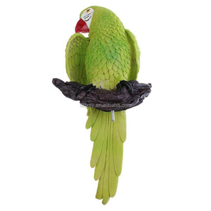Statue de <span class=keywords><strong>perroquet</strong></span> vert vibrant sur branche, art mural en résine pour décoration de style <span class=keywords><strong>tropical</strong></span> - Product Image 5