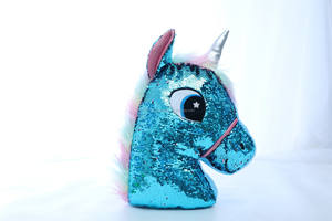 Cuscini di peluche farciti <span class=keywords><strong>unicorno</strong></span> con paillettes di design personalizzato - Product Image 6