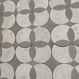Mosaico de mármol gris con chorro de agua de Túnez para decoración de salón