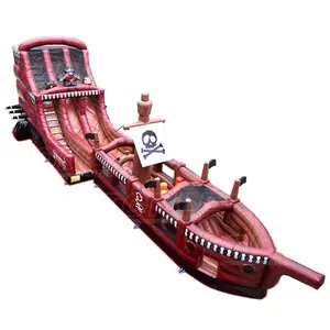 Rất Phổ Biến Inflatable Pirate Ship Trượt Nước Pirateship Inflatable Trượt Cho Người Lớn Và Trẻ Em