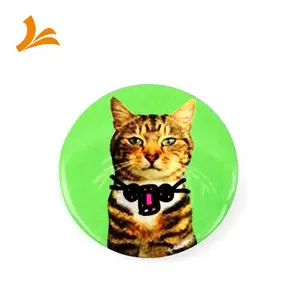 Badge rond de chat blanc, 20 pièces, Promotion, vente en gros, Badge avec broche de sécurité